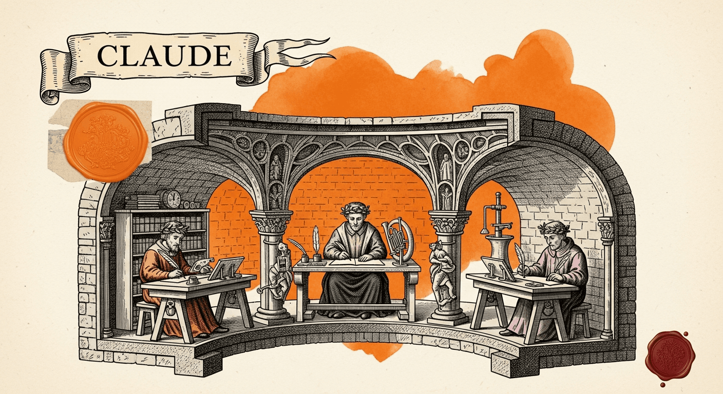Pressed Ink Seal / Typewriter Imprint style editorial illustration for the news article: Pixcode launches a self-hosted control room for Claude-Code