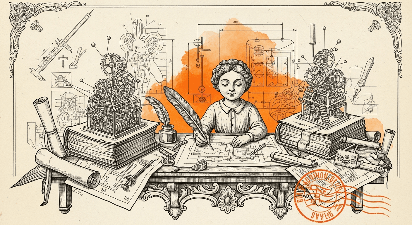 Old Book Frontispiece / Plate style editorial illustration for the article: Claude Code: The Complete Guide for 2026 (Features, Pricing, and Honest Re