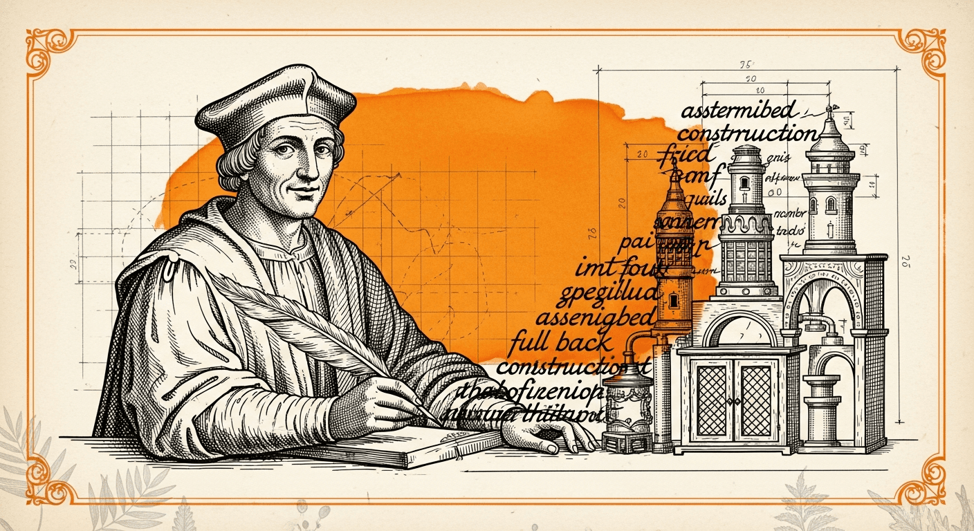 Old Book Frontispiece / Plate style editorial illustration for the article: Base44: The Complete Guide (2026)