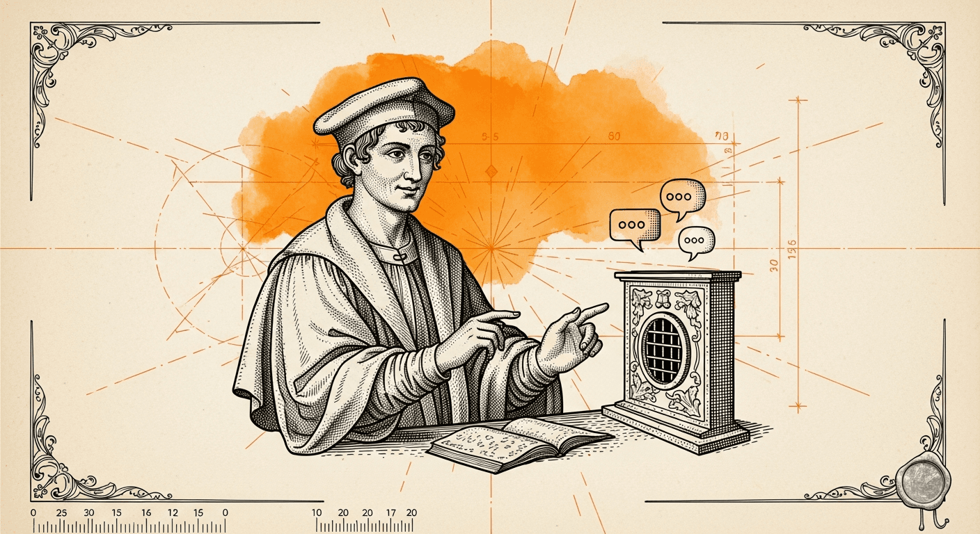 Old Book Frontispiece / Plate style editorial illustration for the article: Tidio Review 2026: Lyro AI Pricing, Features, and What Changed