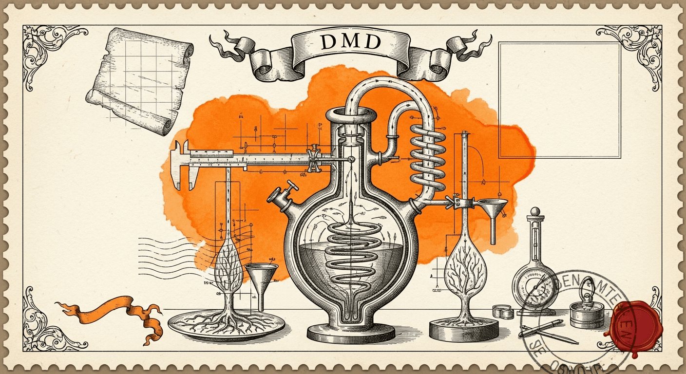 Giant Antique Postage Stamp style editorial illustration for the news article: Continuous-Time Distribution Matching for Few-Step Diffusion Distillati