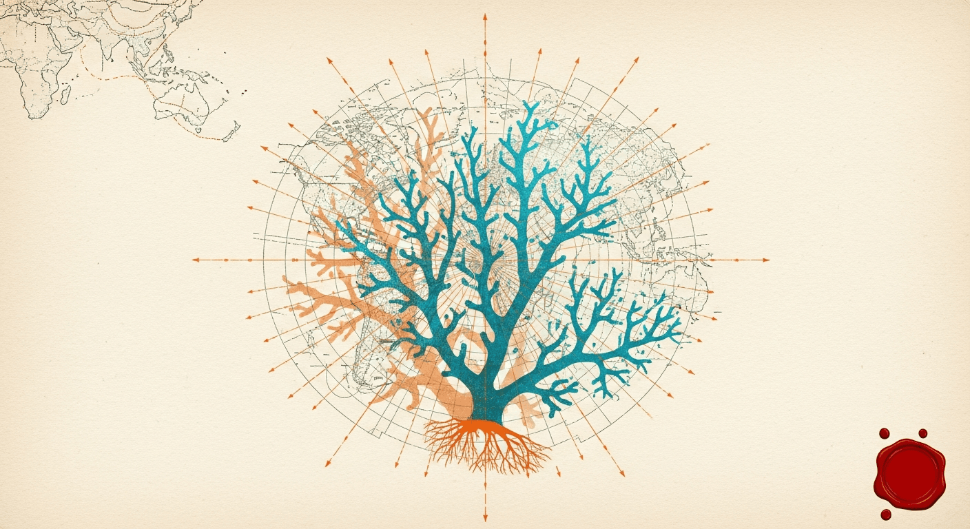 Cyanotype-style Sun Print (Orange Variant) style editorial illustration for the news article: Hermes Agent atomic memory and Skills Hub, OpenClaw cost