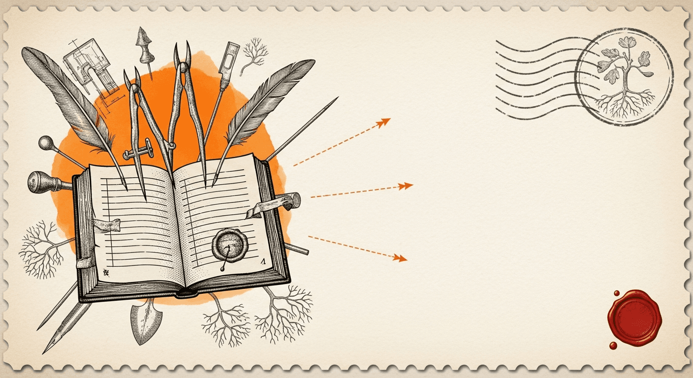 Giant Antique Postage Stamp style editorial illustration for the news article: The fastest-rising AI GitHub repos: June 2026