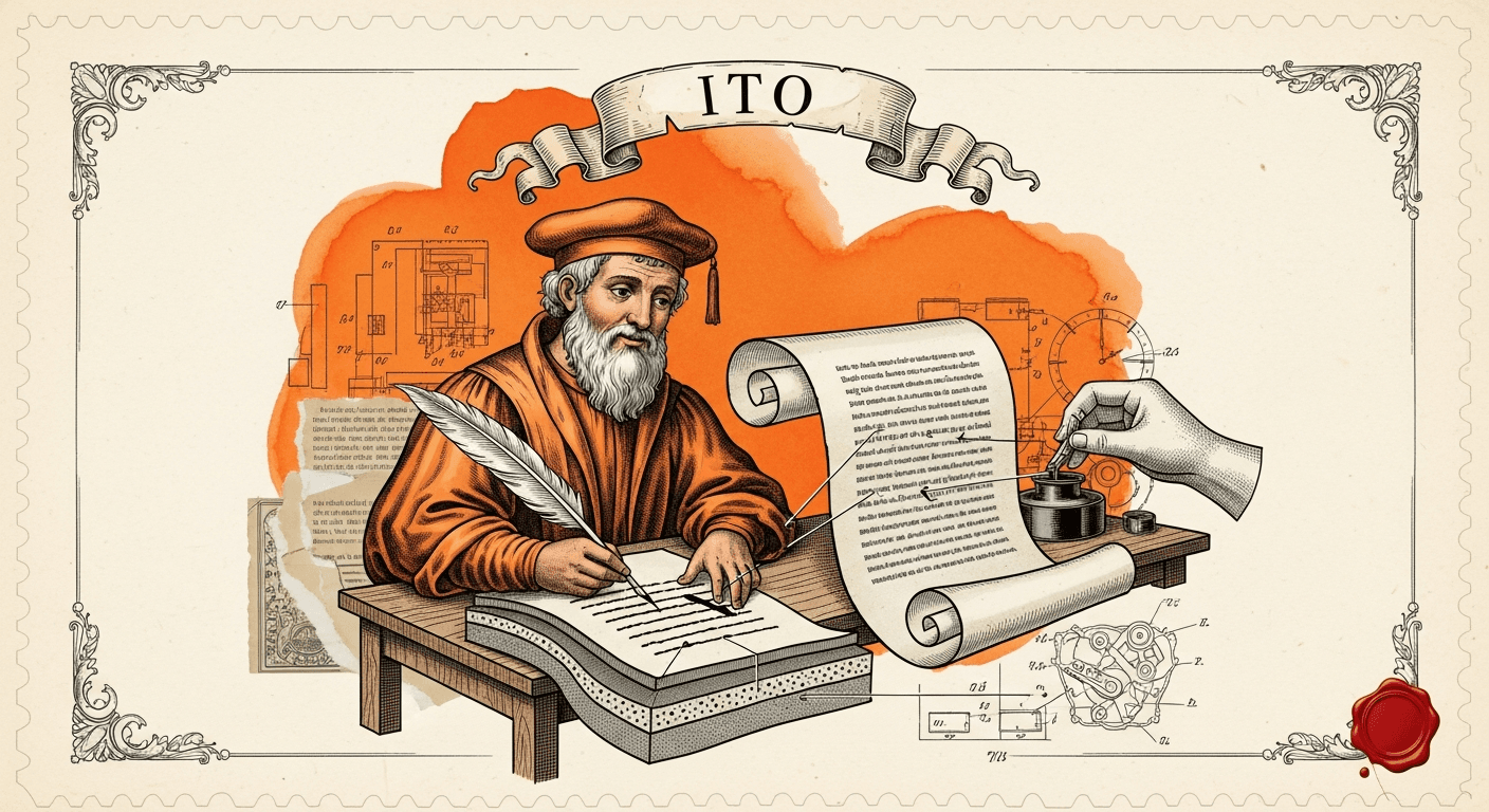 Giant Antique Postage Stamp style editorial illustration for the news article: New York Times Corrects Poilievre Quote Mistaken for ito AI Summary
