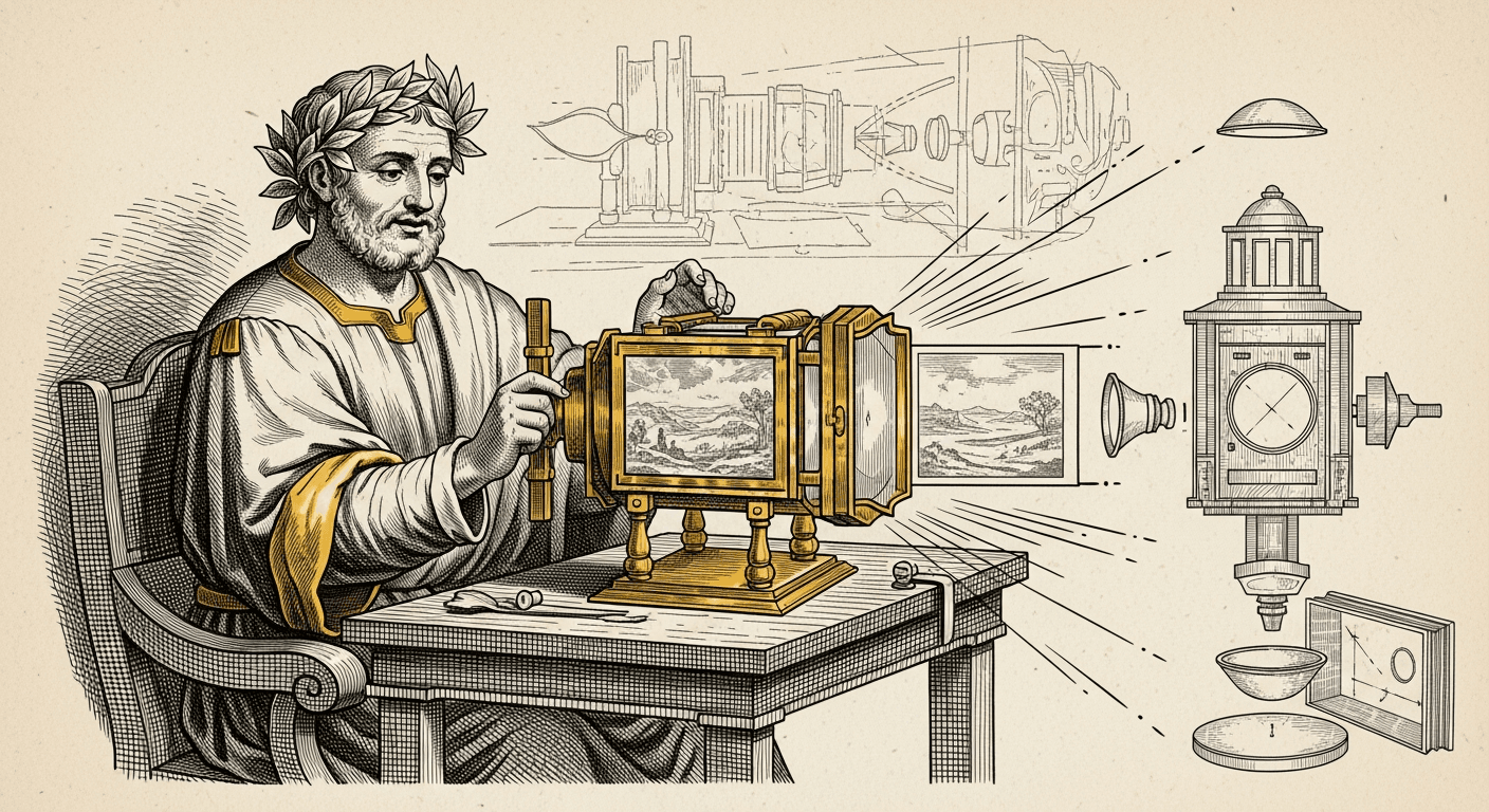 Old Book Frontispiece / Plate style editorial illustration for the article: How to Make AI Videos with Runway (2026 Guide)