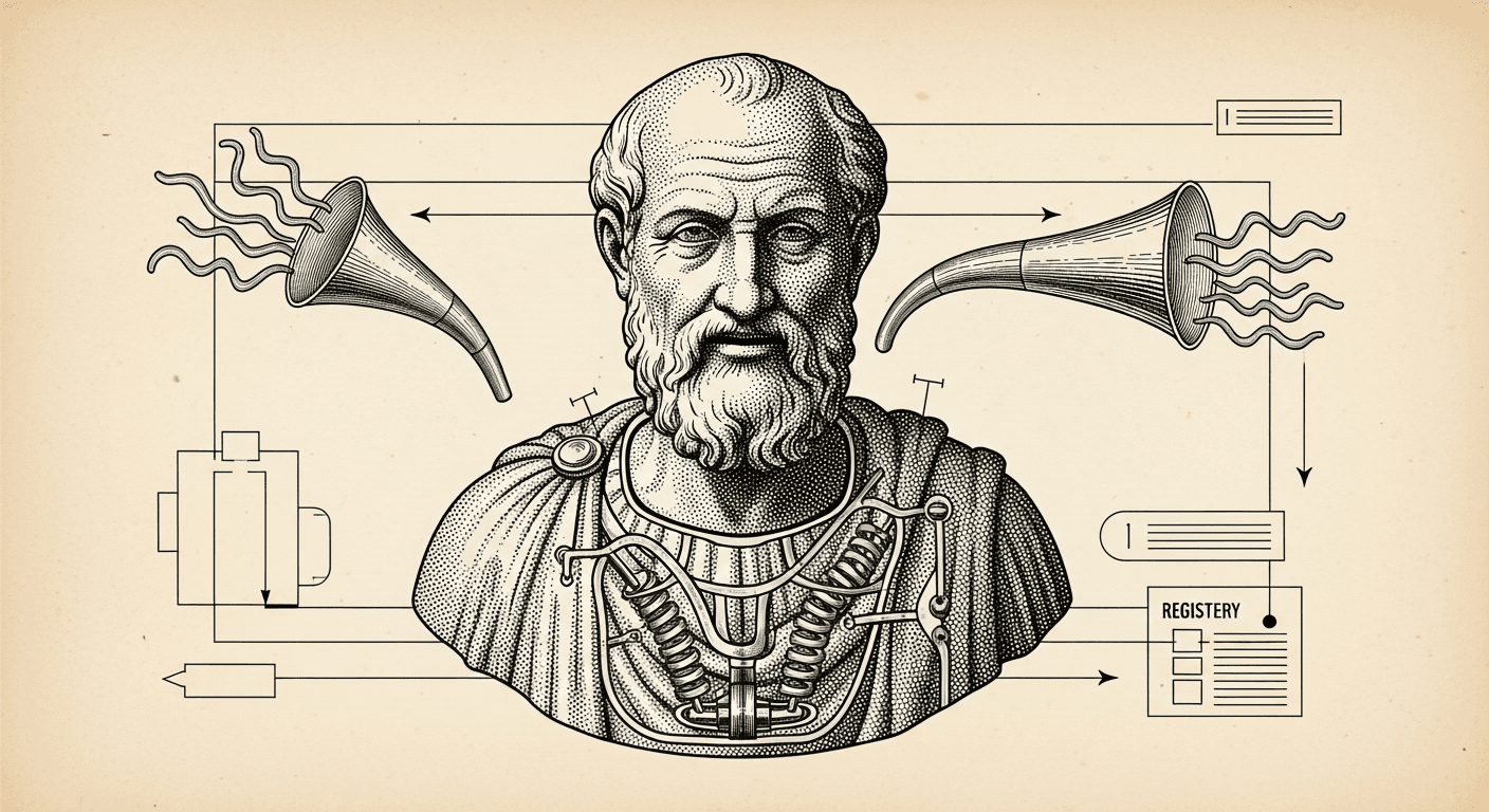 Halftone Renaissance Bust + Orange Bloom style editorial illustration for the news article: openclaw v2026.4.25 released: OpenClaw 2026.4.25