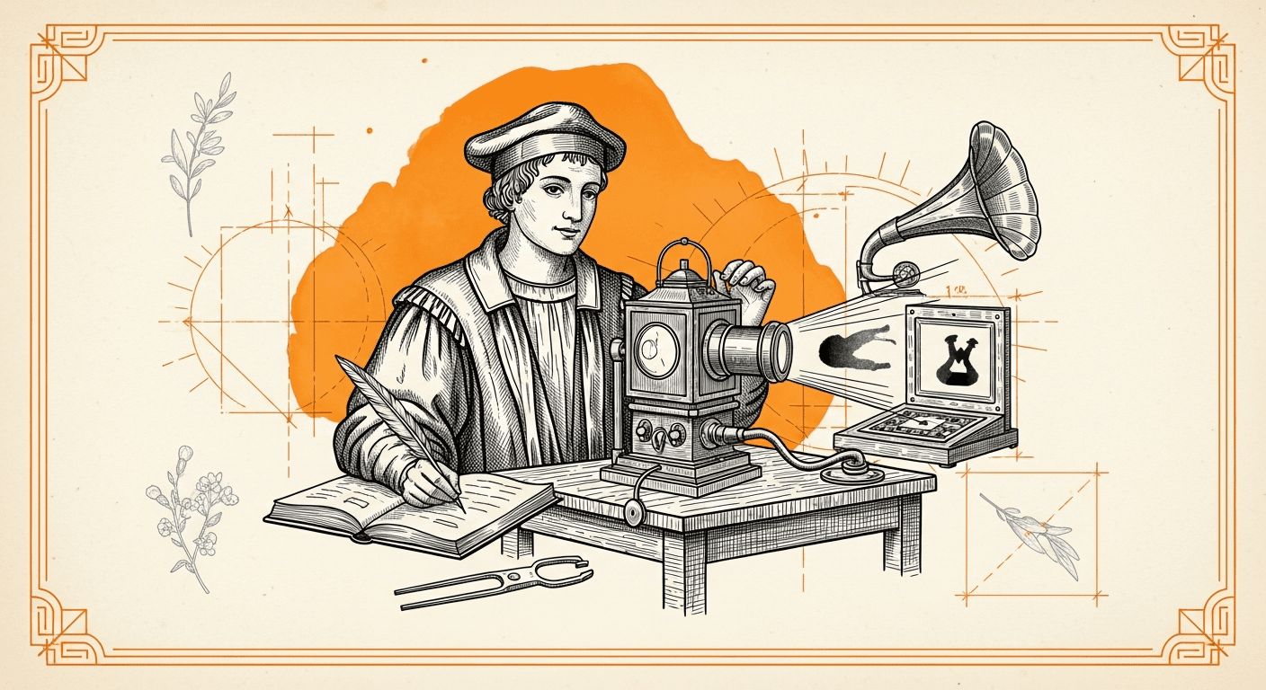Old Book Frontispiece / Plate style editorial illustration for the article: HeyGen: The Complete Guide to AI Avatars (2026)